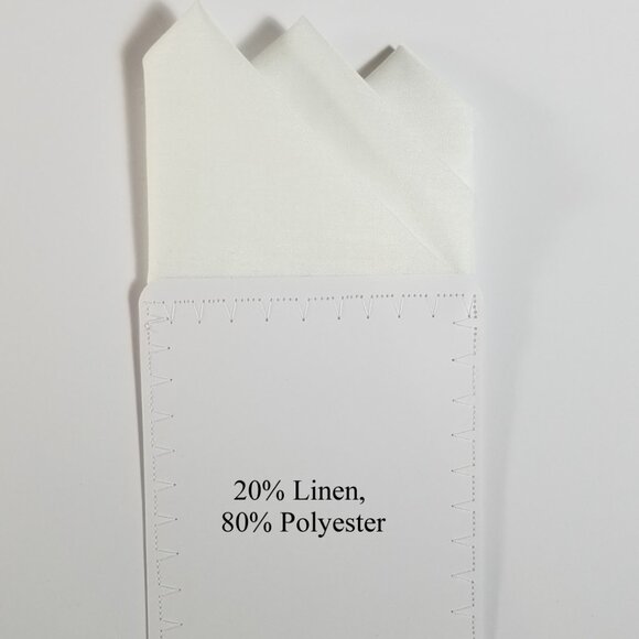 NEW Winter White Linen Blend Pre-Folded Pocket Square Handkerchief Insert - Picture 5 of 7
